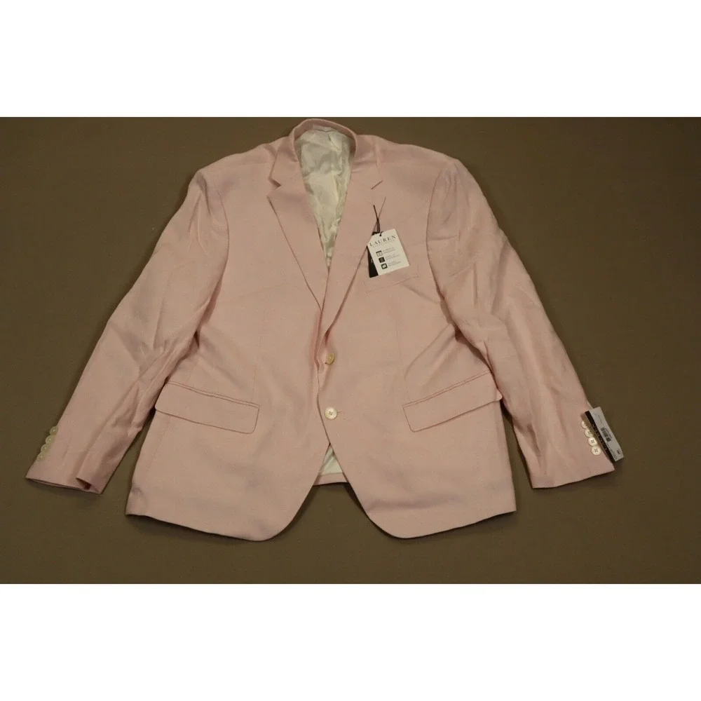 Lauren Ralph Lauren Men's Pink UltraFlex Classic-Fit Linen Sport Coat‎